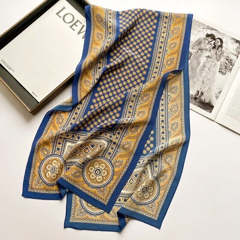 Oblong Ladies Fashionable Digital Printed Silk Scarf