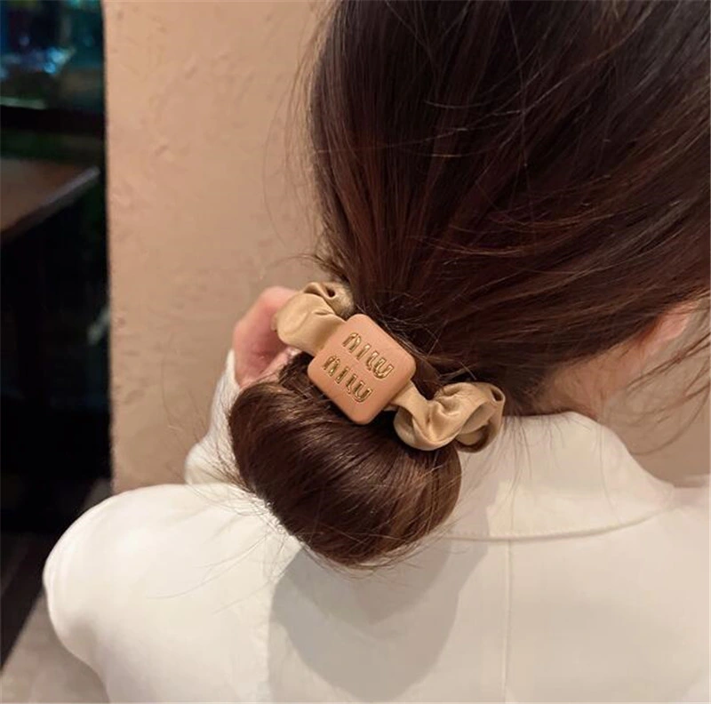 Advanced Sense New Girls Ponytail Holder Hair Rope Hair Accessories Women Letter Solid Color Silk Satin Elastic Hair Bands