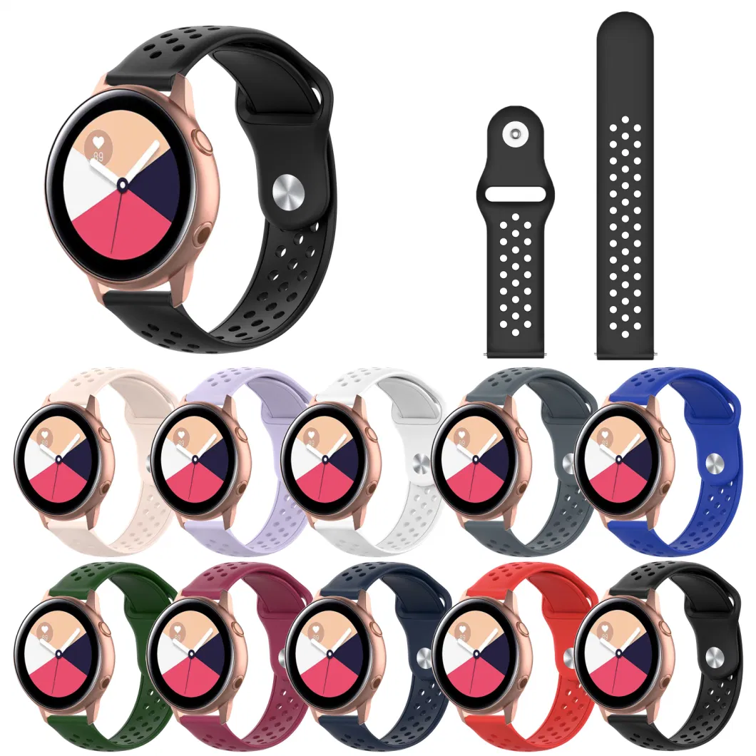 20mm Soft Silicone Watch Band for Samsung Galaxy Watch 42mm/46mm Active R500 Gear S3 R600