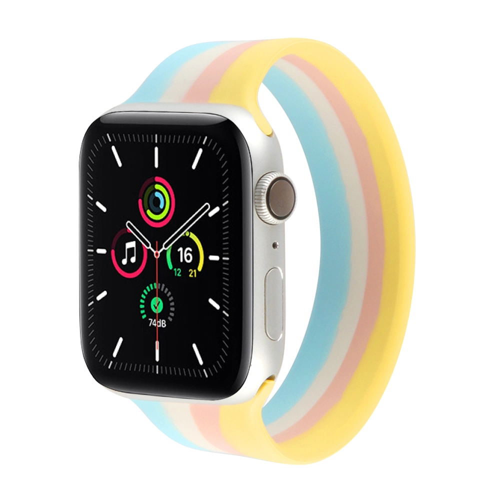 Customized Rainbow Rubber Silicone Wristband Watch Band for Apple Watch