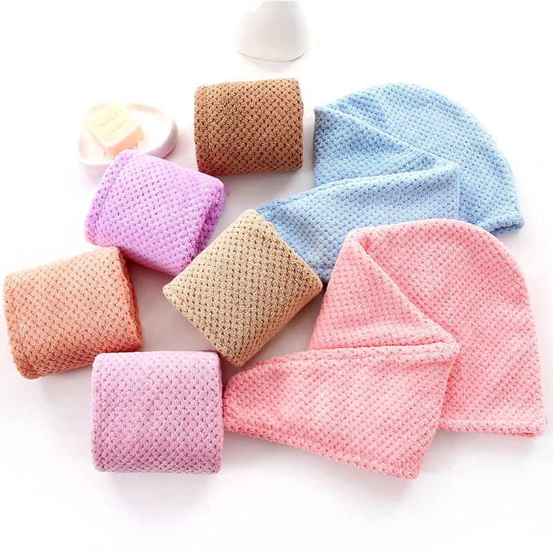 Hair Towel Microfiber Quick Magic Drying Wrap Turban Bath Shower Head Towel with Buttons