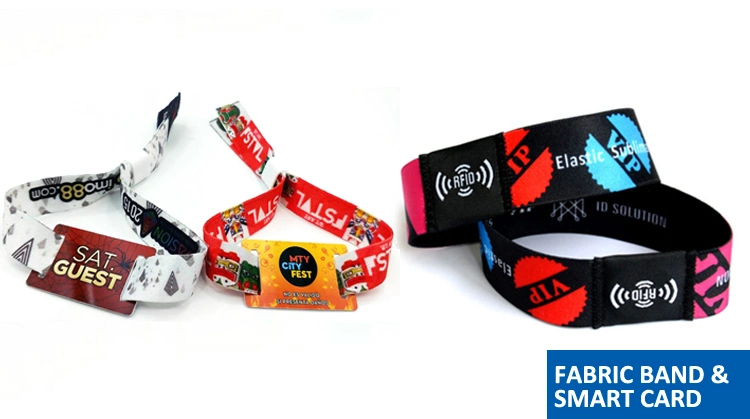 Event Music Festival Woven Fabric Cloth RFID NFC RFID Woven Wristband