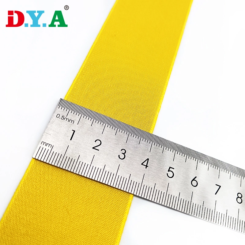 1.5inches Wide Elastic Woven Webbing Yellow Shiny Nylon Latex Elastic Band for Garment Sewing Accessories Underwear Waistband