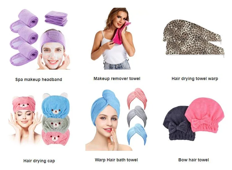 Double Layer Thickened Curly Long Hair Drying Hair Turban Microfiber Hair Drying Wrap for Women