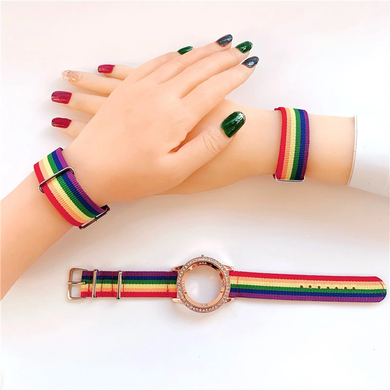 Manufacturer Wholesale Fashion Popular Rainbow Braided Bracelets Women&prime;s Beautiful Wristband Custom