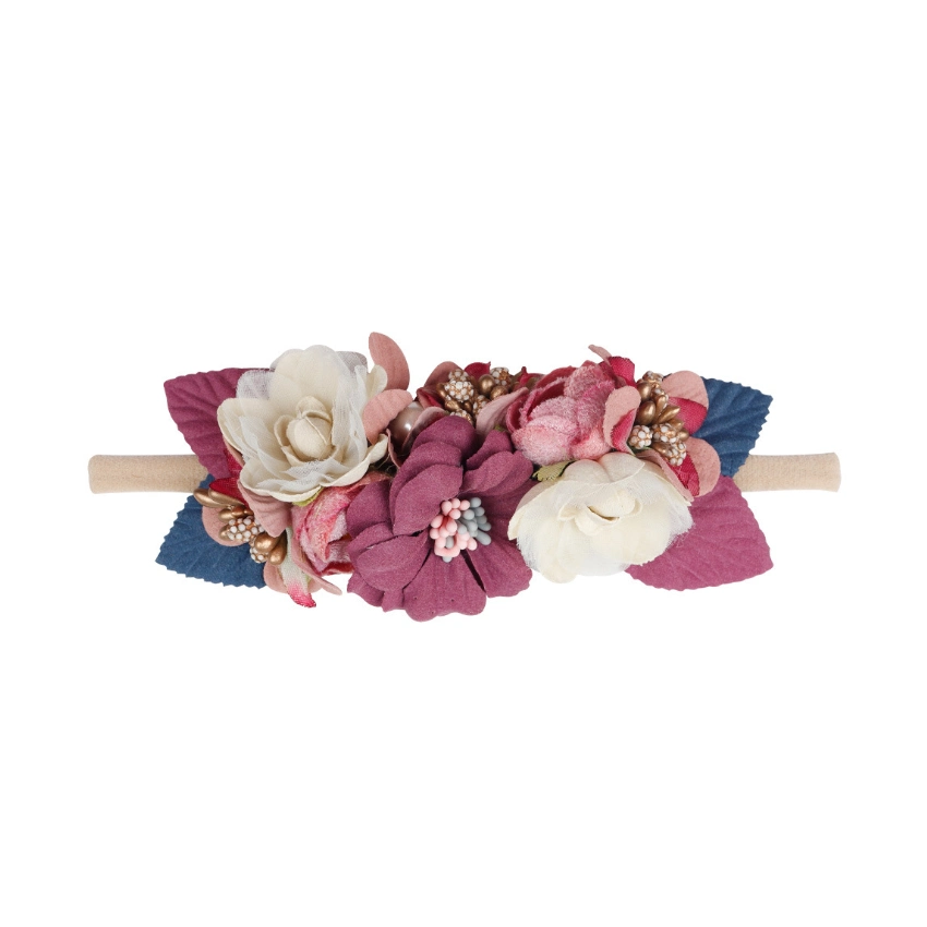 Handmade Baby Newborn Hair Rubber Rope Flower Hair Band Stretchy Floral Head Wraps Head Bands