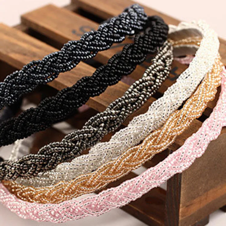 New Style Exquisite Hair Jewelry Fashion Handmade Beaded Braided Hair Hoop