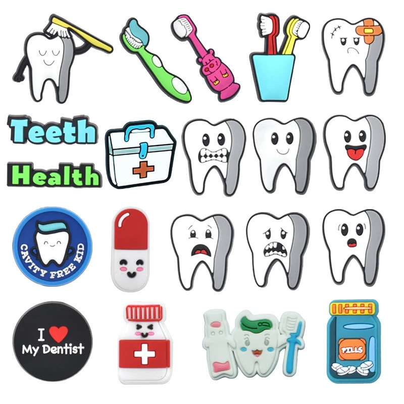 Wholesale Toothbrush Soft Rubber Dentist PVC Clog Charm Silicone Bracelet Wristband