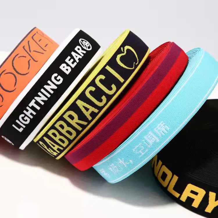 Custom Woven Label Silkscreen / Sublimation Print Webbing or Elastic Band Wristband