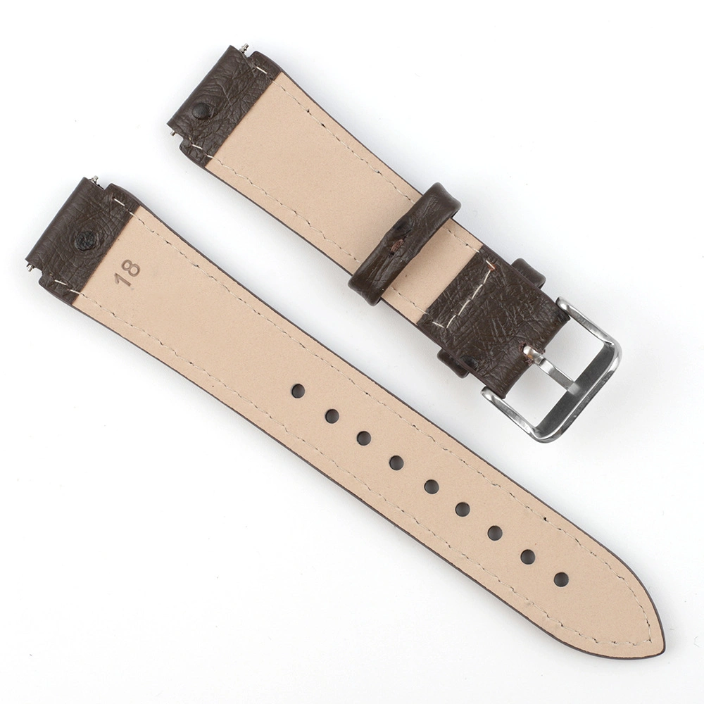 Cheap Price High Quality Ostrich Pattern Leather Watch Straps Real Leather Watch Bands