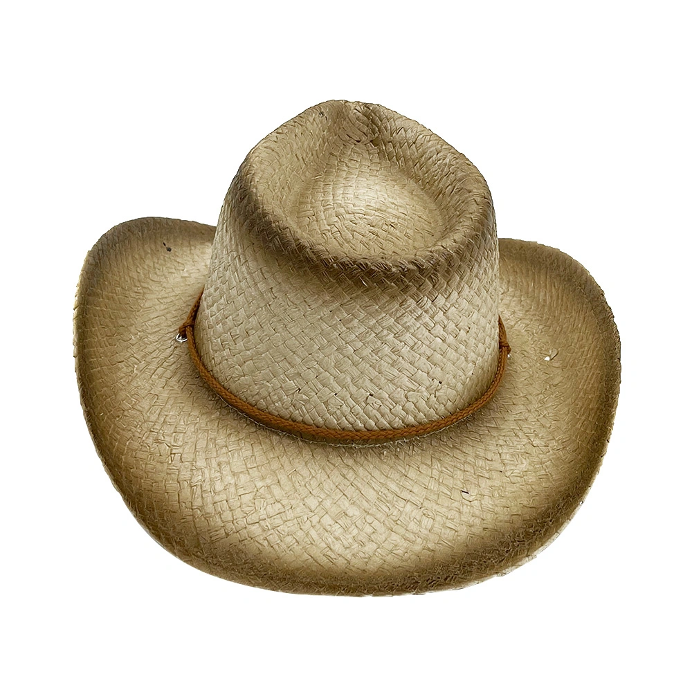 New Design Spring Summer Natural Raffia Straw Cowboy Hats Women Men with Band