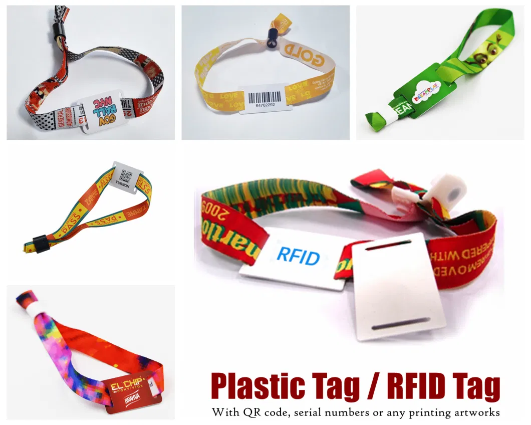 Ribbone Satin Disposable Wristband with Plastic Slider Closure