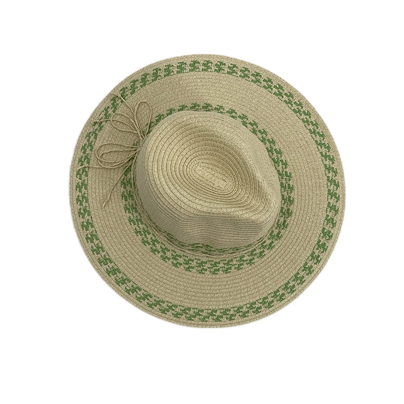 High Quality Women Lady Paper Breathable Paper Band Adjustable Beach Sun Wide Brim Panama Straw Hat