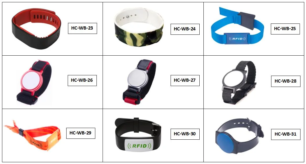 Customized Logo 213 Chip RFID Disposable Fabric Wristband for Access Control System