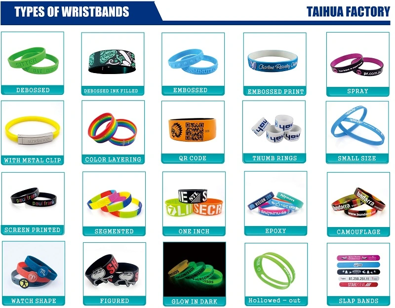 1/4 Inch Thin Silicone Bracelet Wristband with Custom Logo for Promotion