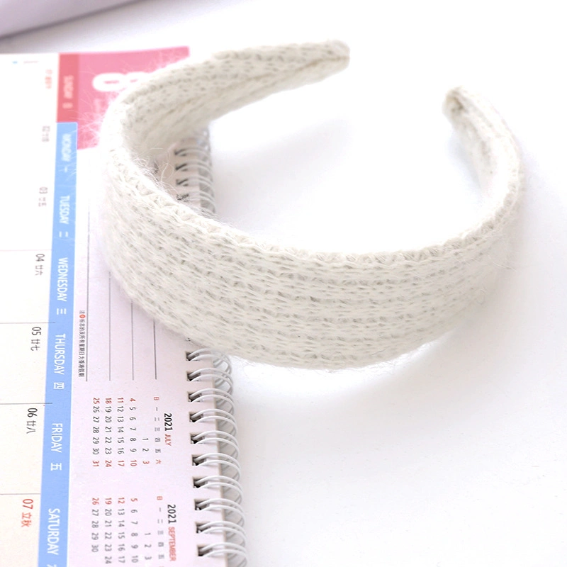 Fashion New Hair Band Wool Retro Knitting Wide Side Hair Card Headband Net Red Girls Hair Accessories