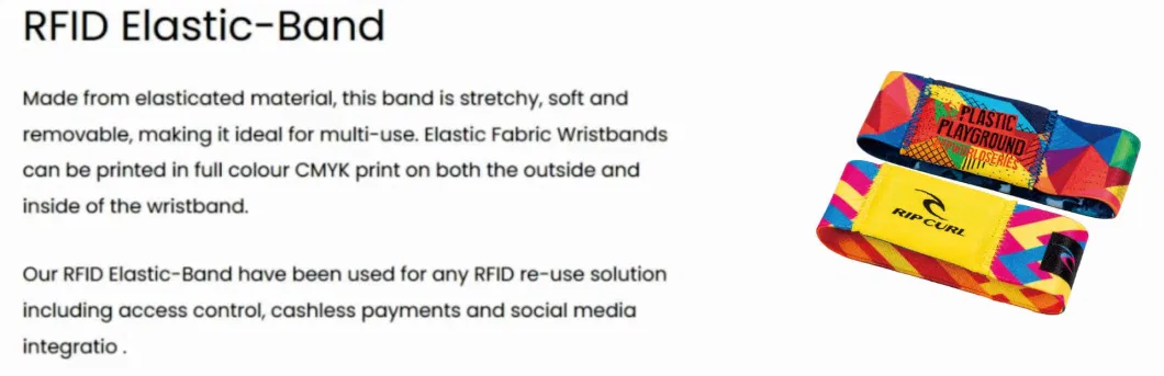 Custom Elastic Braided RFID Wristband for Game