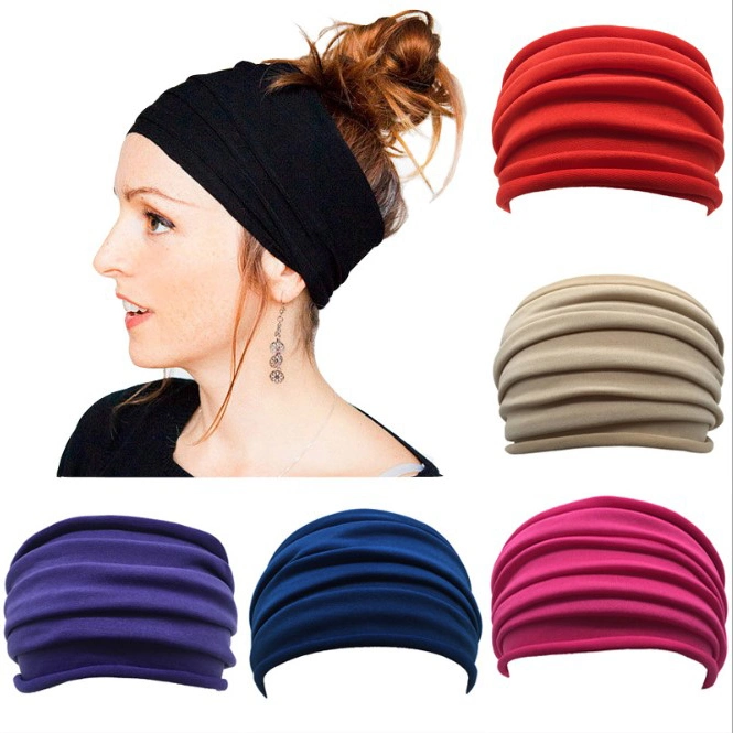 Women&prime;s Pleated Headband Fashion Super Wide Head Band Easy Useful