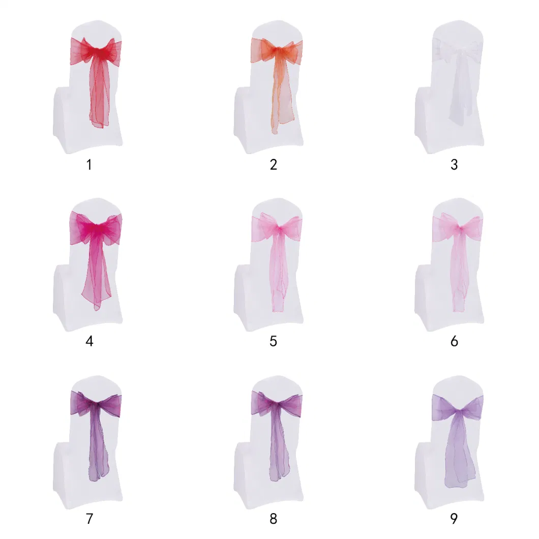 Decorational Organza Sash for Chair of Wedding and Banquet