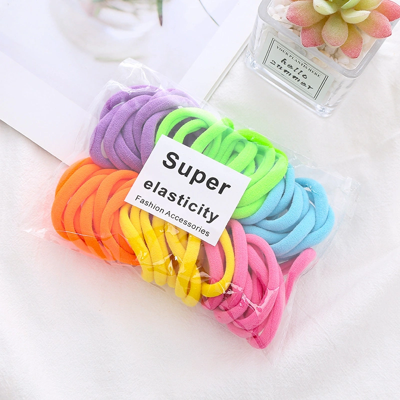 Fashion Colorful Rubber Korean Elastic Hair Ties Elastic Hair Band for Women