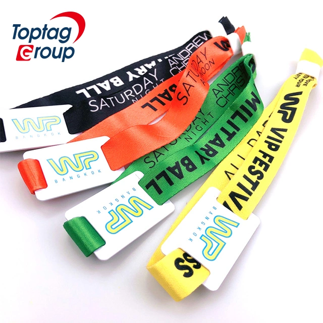 Custom One Time Use Wristband Woven Festival Fabric Wristband for Events