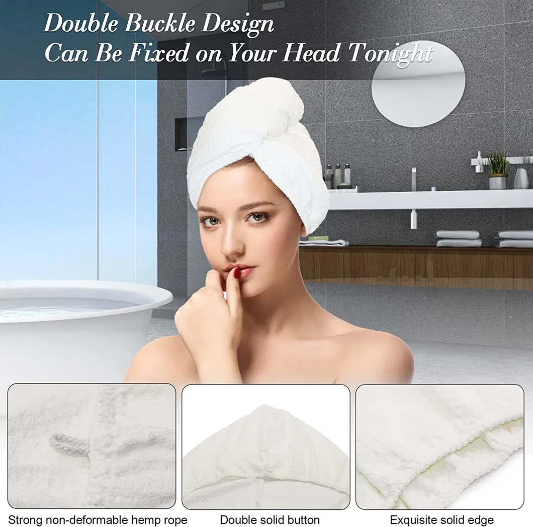 Microfiber Waffle Rapid Drying Hair Turban Hair Towel Wrap