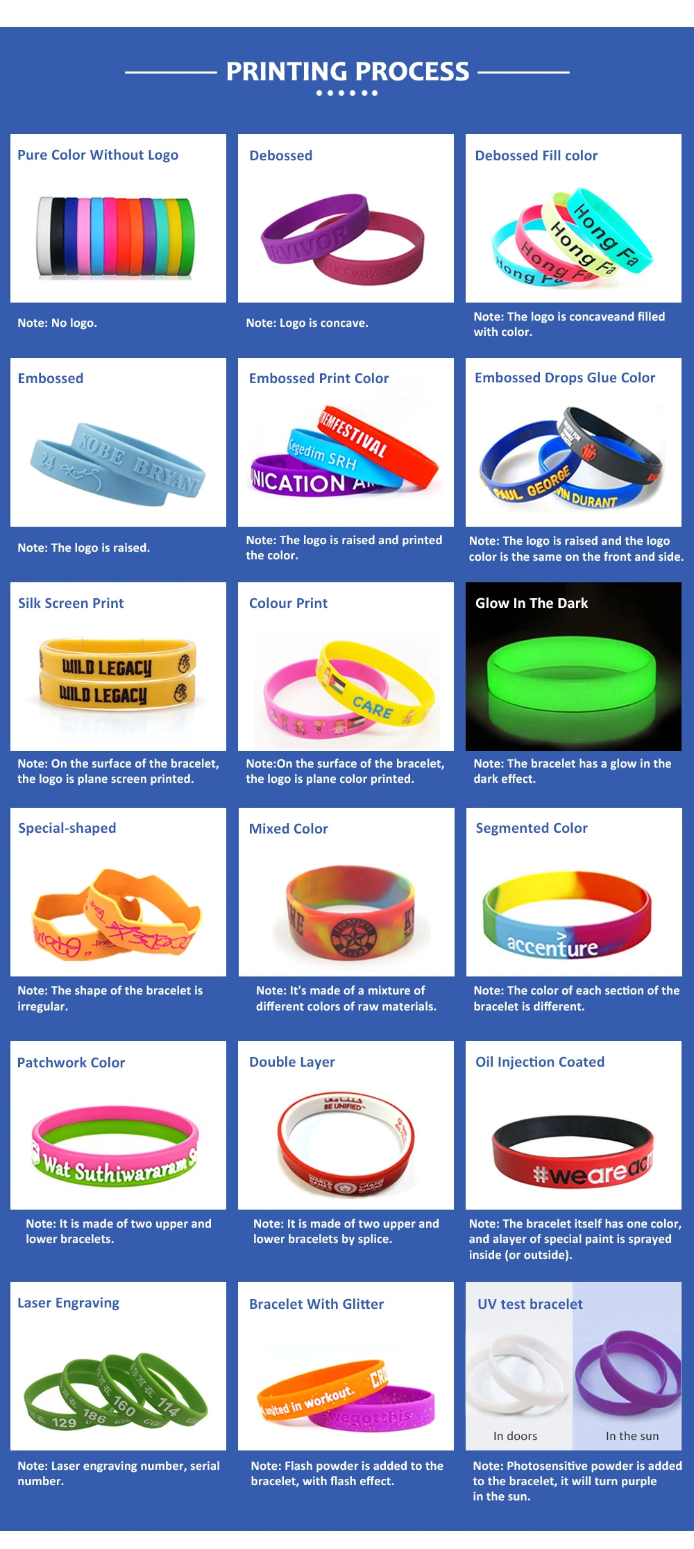 Customized Design Rainbow Eco-Friendly Silicone Wristband with Printing Logo