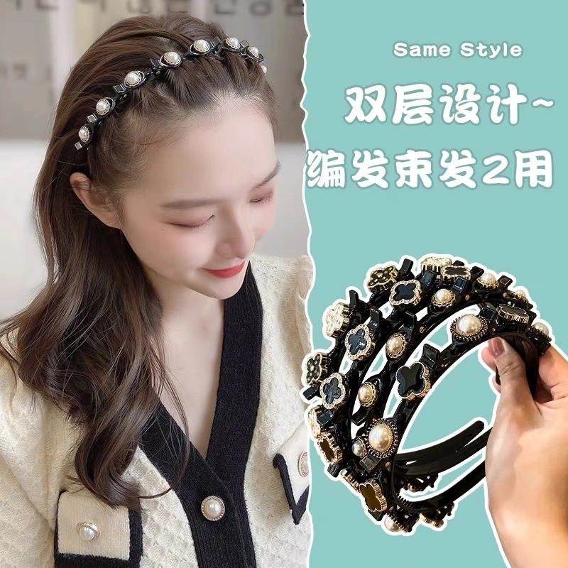 Wholesale Korean Fashion Women Broken Bangs Hairbands Braided Hair Clip Headband Hair Band