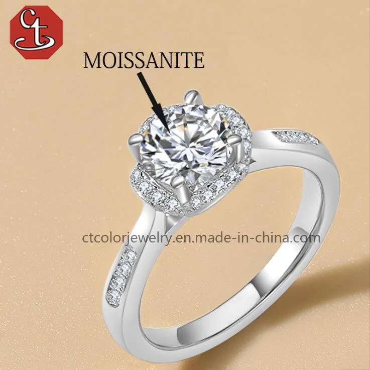 Fashion 925 Sterling Silver Wedding Band Mother of Moissanite Jewellery