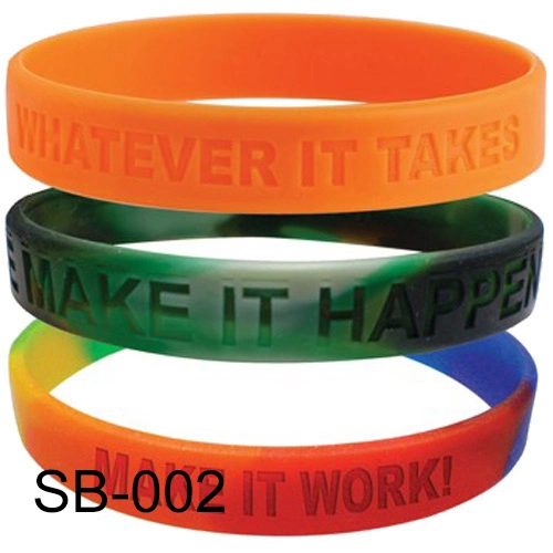 Hot Selling Silk Printing Logo Silicone Bracelet, Silicone Wristband