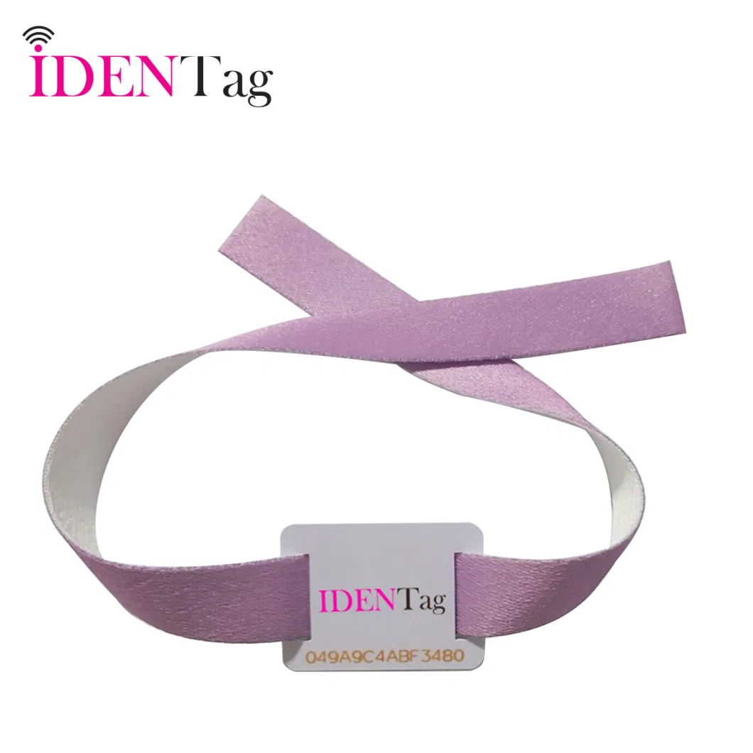 High Frequency NFC Nylon Cloth Bracelet Elastic Braided Wristband RFID Fabric Wristbands Qr Code Printing