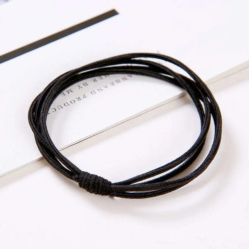 Excellent High Elastic Four-in-One Leather Elastic Hair Ties Bands Colorful Twisted Knotted