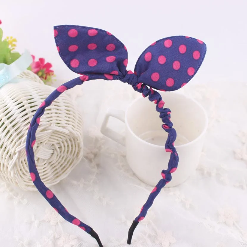 Baby Girls Polka DOT Mouse Ear Headbands Big Hair Bow Hair Clips Hair Band