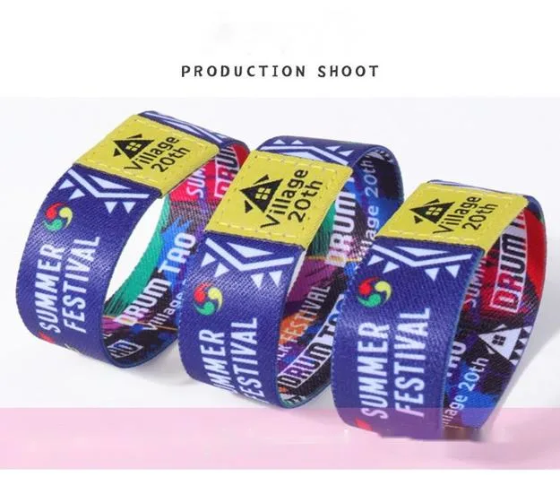 Custom Printable Logo Icode Slix Satin Ribbon Nylon Wholesale Woven Elastic Wristband