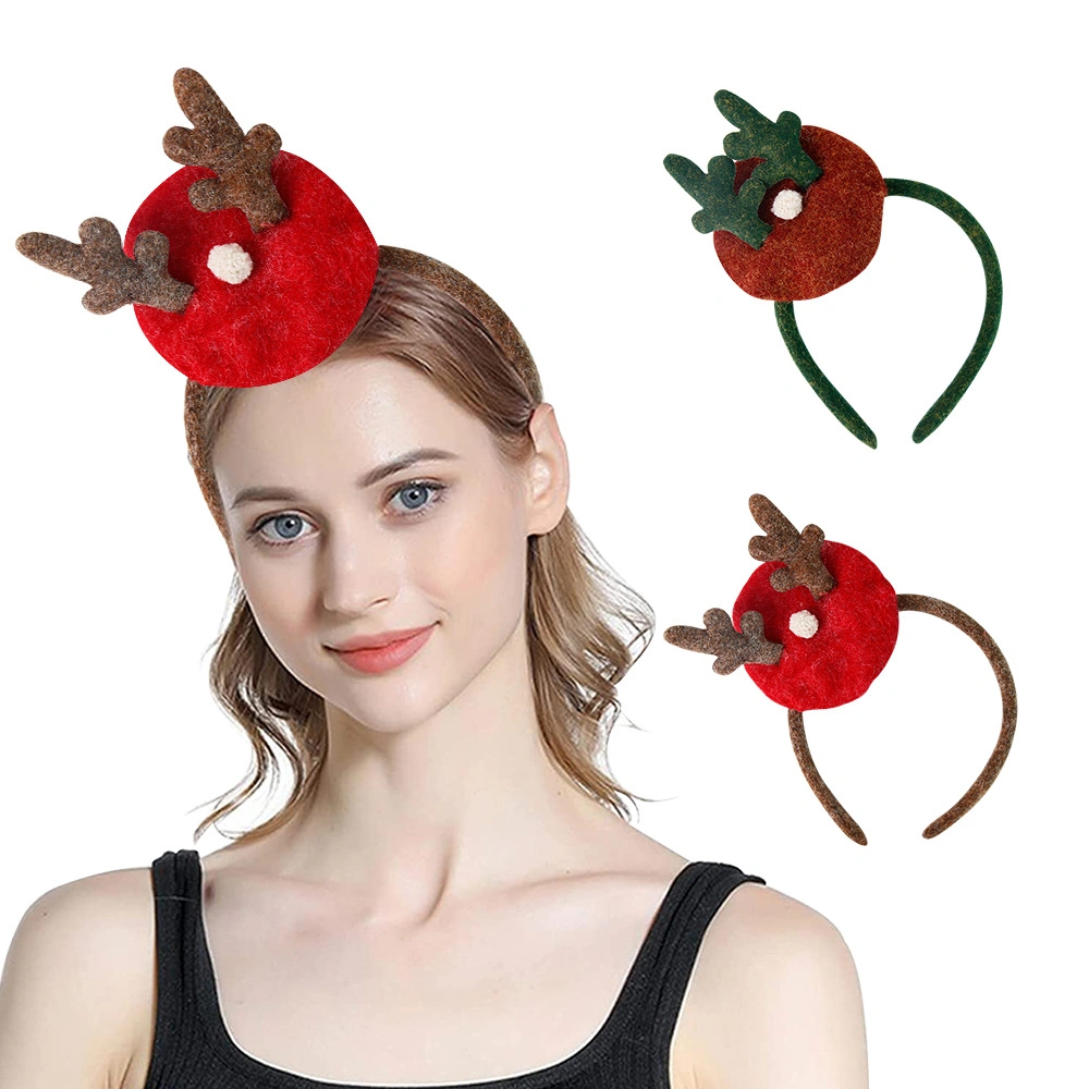 Europe and The United States Department of Colorful Christmas Models Creative Cartoon Antler Simulation Flower Decoration Women&prime;s Cute Hair Band