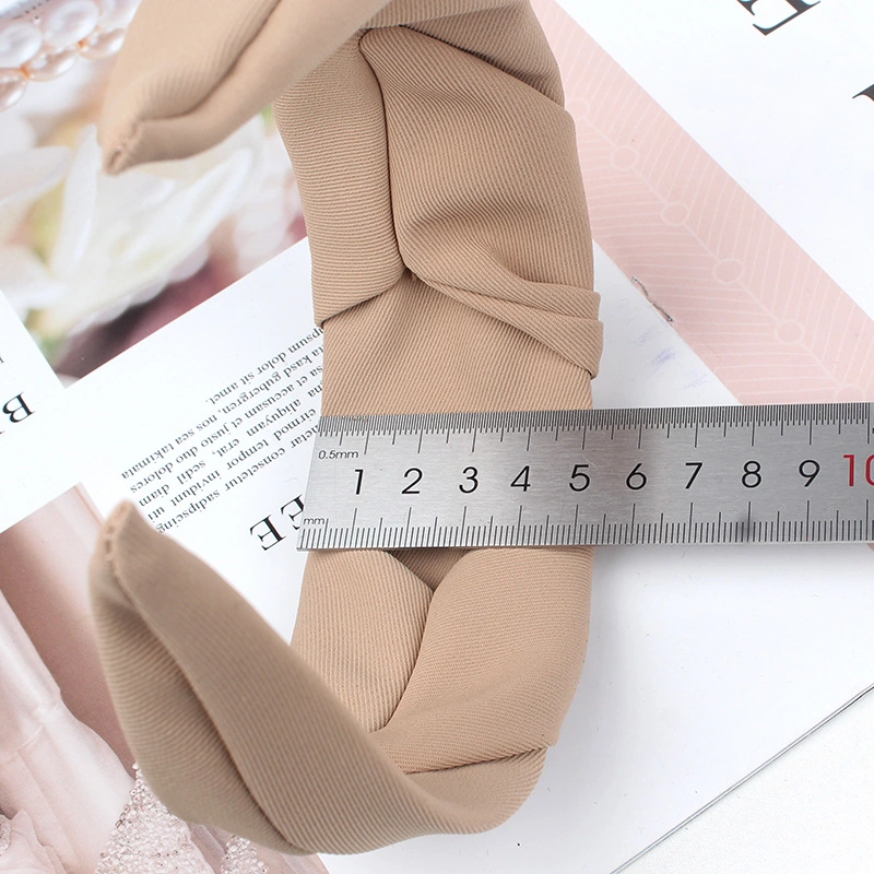 Hot Sale Fabric Solid Temperament Twist Cross Headband Hair Accessories Head Band Fashion Wide Makeup Headwear Hairband