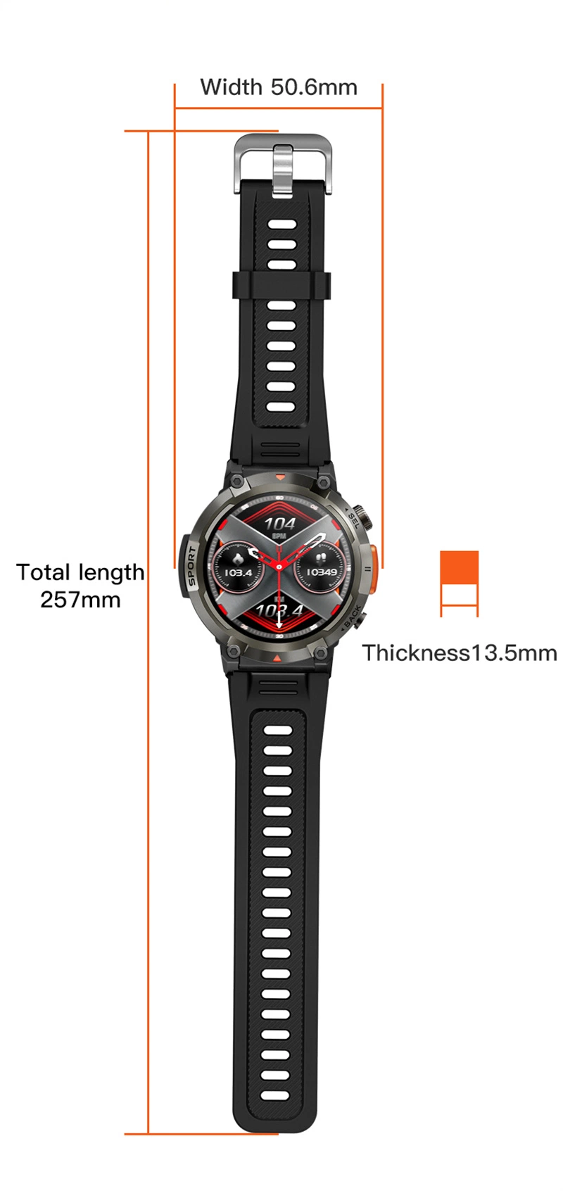 OEM1.45 TFT S100-T Bluetooth Calls Highlight LED Flashlight Outdoor Sports Man Men Boy High End Silicone Strap Smartwatch Smart Watch Sports Bracelet Wristband