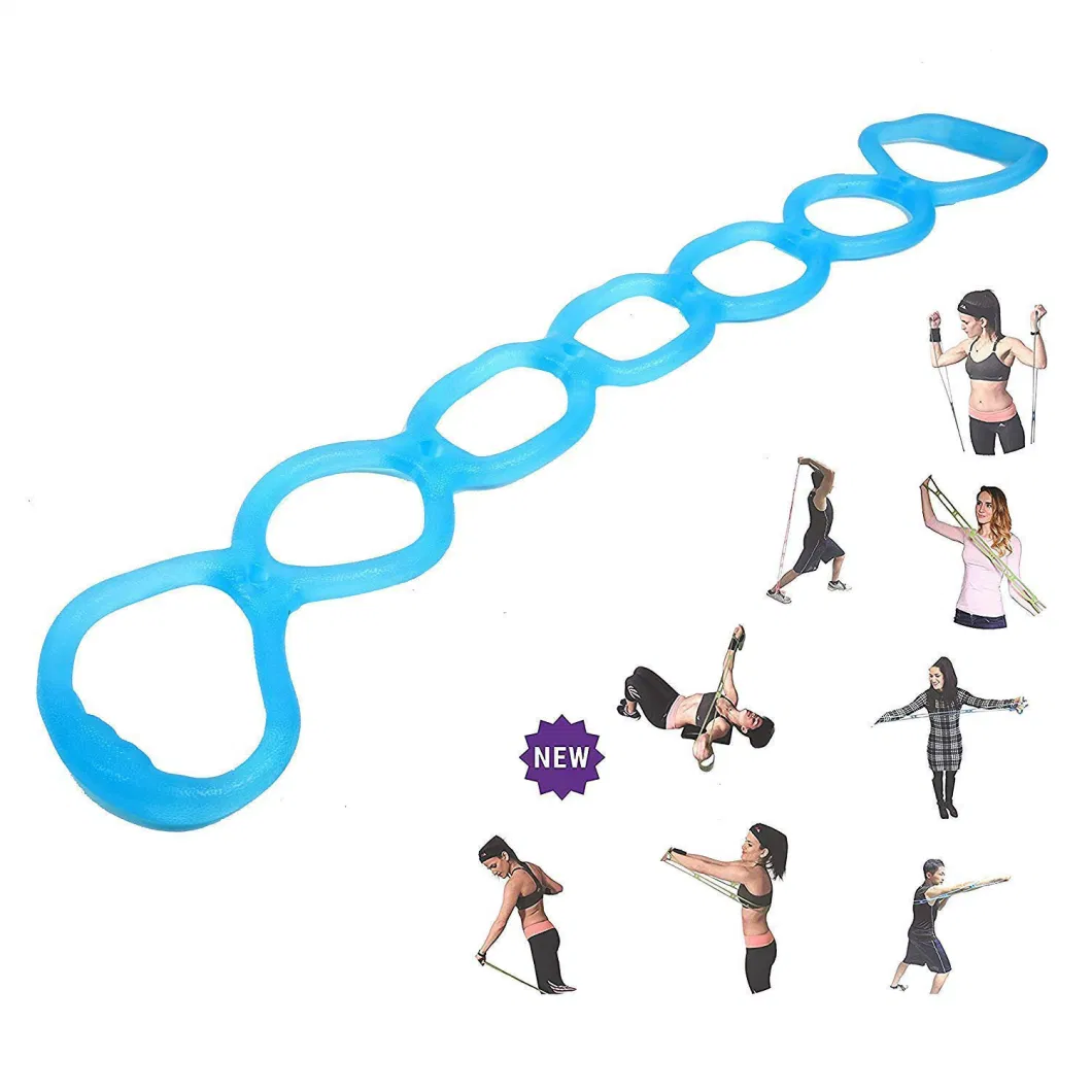 Yoga Stretching Band 7 Ring Resistance Bands Stretch Exercise Band, Arm, Shoulders, Foot, Leg, Butt Fitness Home Gym Physical Therapy Band Wbb13068