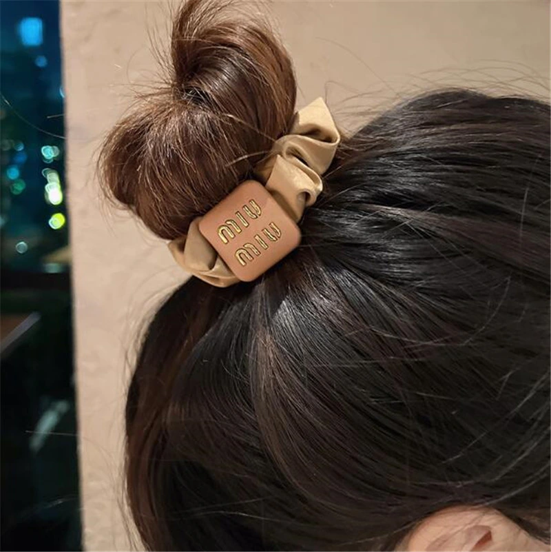 Advanced Sense New Girls Ponytail Holder Hair Rope Hair Accessories Women Letter Solid Color Silk Satin Elastic Hair Bands