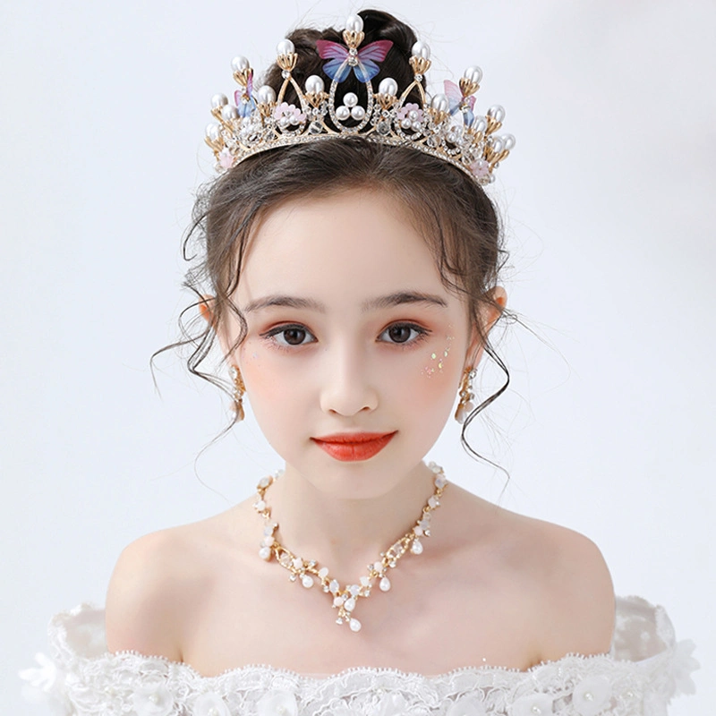 Wholesale Kids Pink Crystal Tiara Girls Princess Costume Rhinestone Crown Headband