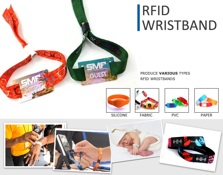 Access Control System Mini Plastic PVC Card RFID/NFC Tag Nylon/Polyester Woven Wristband