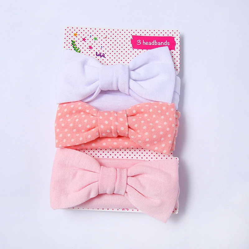 3PCS Girls Bow Knot Headband Gift Box Printed Shape Baby Hairband Women Headband