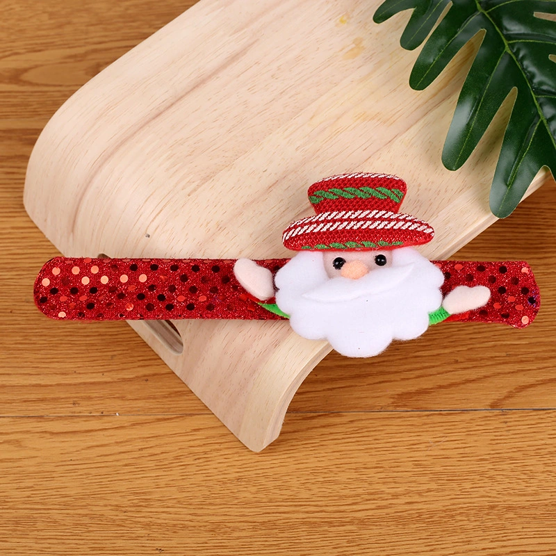 Christmas Slap Bracelets LED Light Christmas Santa Claus Snowman Reindeer Slap Bracelets Wristband for Kids Christmas Decorations Christmas Gifts