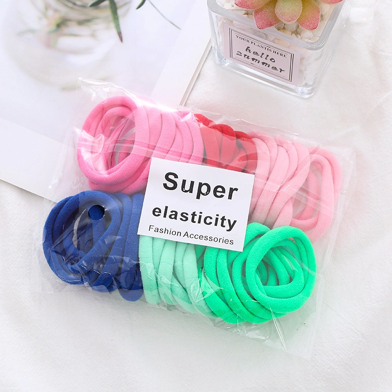 Fashion Colorful Rubber Korean Elastic Hair Ties Elastic Hair Band for Women