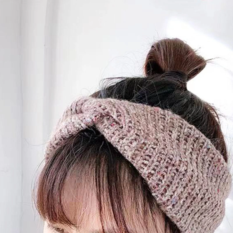 Korean Style Ladies Knit Cross Sports Headband Autumn Hair Band