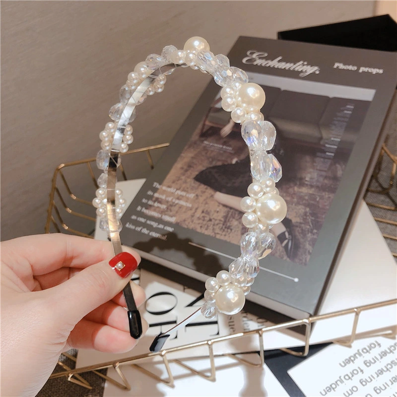 New Arrival Fashion Trend Temperament Elegant Pearl Flower Hair Band