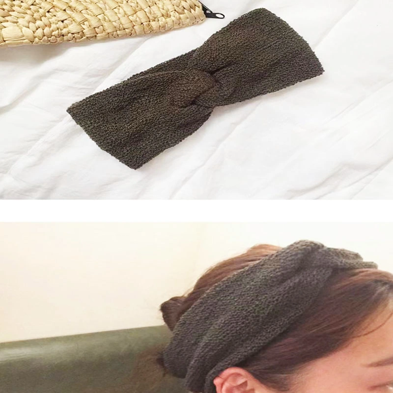 Korean Style Ladies Knit Cross Sports Headband Autumn Hair Band