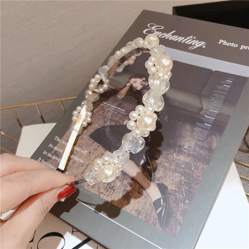 New Arrival Fashion Trend Temperament Elegant Pearl Flower Hair Band