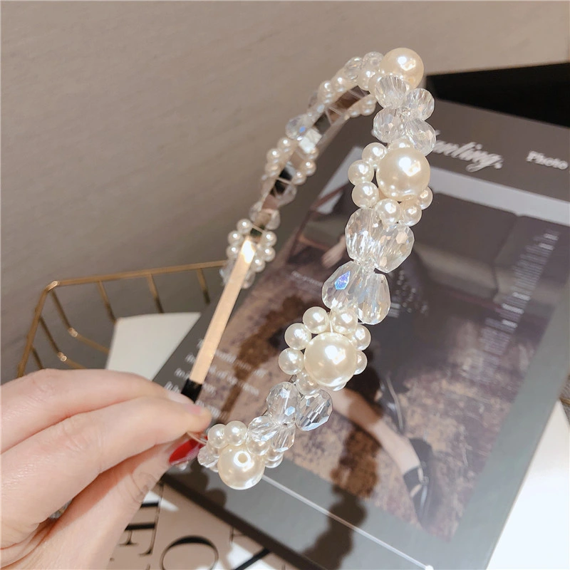 New Arrival Fashion Trend Temperament Elegant Pearl Flower Hair Band