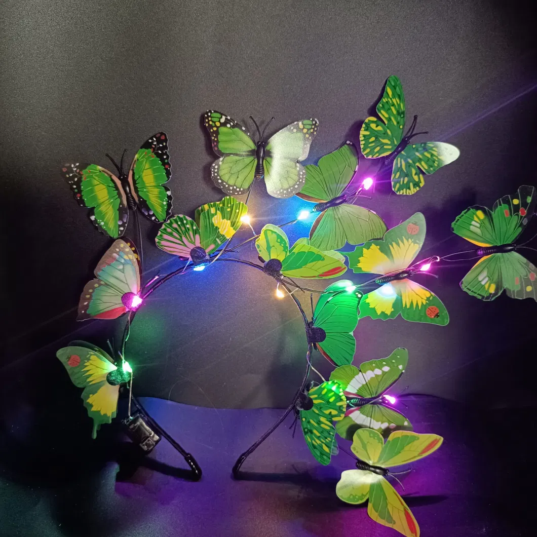 Party Hairband Accessories Fairy Princess Girls Butterfly Hairband LED Light up Butterfly Headband